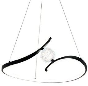 Lustră LED pe cablu PERLA LED/34W/230V negru