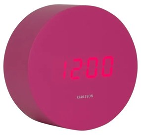Karlsson 5981BP ceas LED de design cu alarmă, roz,diametru 9 cm