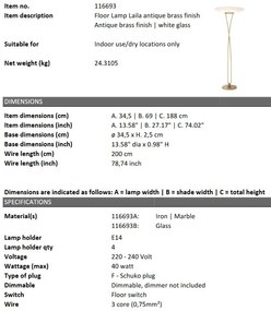 Lampadar, Lampa de podea design LUX Laila