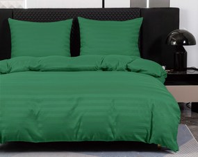 Lenjerie de pat din microfibra hoteliera JASMINE verde inchis - dunga 2 cm Dimensiune lenjerie de pat: 70 x 90 cm | 140 x 200 cm