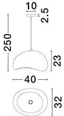 Lustra suspendata design modern, Stone Brown, AERE, L 40cm