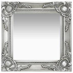 Oglinda de perete in stil baroc, argintiu, 40 x 40 cm 1, Argintiu, 40 x 40 cm