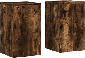 vidaXL Suporturi de plante 2 buc. stejar fumuriu 30x30x50 cm lemn