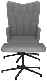 327579 vidaXL Scaun de relaxare cu taburet, gri închis, textil