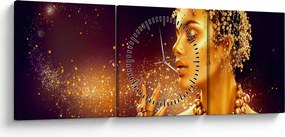 Tablou - Regina de aur (cu ceas) (90x30 cm)