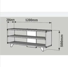 Comoda TV, One Homs, Alb, 120 x 50 x 30 cm, PAL 18 mm