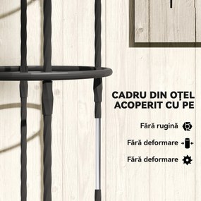 Outsunny Set de 2 Suporturi pentru Plante Cățărătoare înalte de 1,74 m, Suporturi din Oțel cu Decorațiuni, pentru Trandafiri, Roșii, Flori, Mazăre și Legume, Negru | Aosom Romania