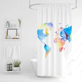 Perdea de duș 4Home Map of the world, 178 x 183 cm