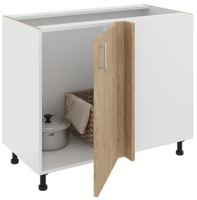 Corp Baza Colt Karo, Lemn Natural/Alb, 98 x 50 x 80 cm