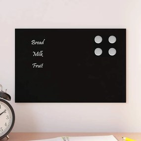 vidaXL Tablă magnetică de perete neagră, 30x20 cm, sticlă securizată