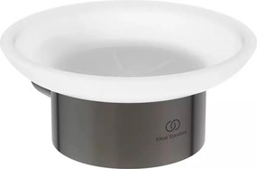 Savoniera Ideal Standard Atelier Conca design rotund gri Magnetic Grey