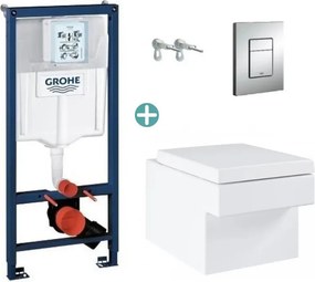 Set rezervor Grohe Rapid SL cu clapeta Skate Cosmopolitan si vas wc Grohe Cube Ceramic PureGuard Triple Vortex capac soft close