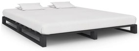 285254 vidaXL Cadru de pat din paleți, gri, 200 x 200 cm, lemn masiv de pin