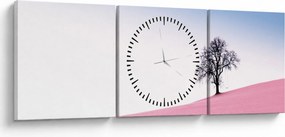 Tablou - Visul roz (cu ceas) (90x30 cm)