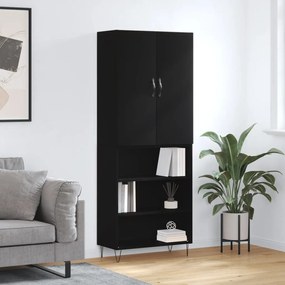 vidaXL Dulap înalt, negru, 69,5x34x180 cm, lemn compozit