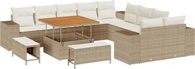 vidaXL Set de canapele pentru grădină 13 pcs Bej și crem poliratan
