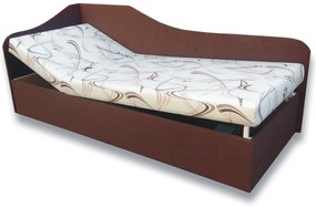 Pat de o persoană (canapea) 90 cm Abigail (Sand 10 + maro închis 40) (S). 793064