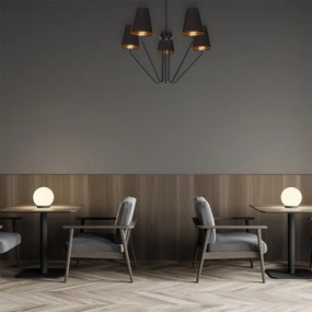 Lustră pe tijă VICTORIA 5xE27/60W/230V negru