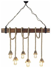 Lustră pe cablu KUTUK 6xE27/40W/230V, lemn de pin