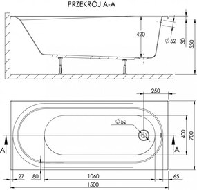 Cadă dreaptă Dida 70x150