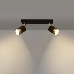 Spot NERO 2xGU10/40W/230V negru/auriu Sollux SL.1070
