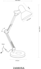 Globo 24880SA - Lampă de masă FAMOUS 1xE27/40W/230V