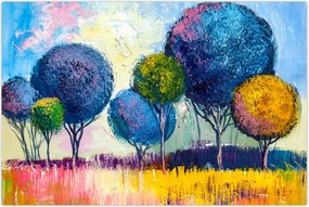 Tablou - Copaci, pictură în ulei (90x60 cm)