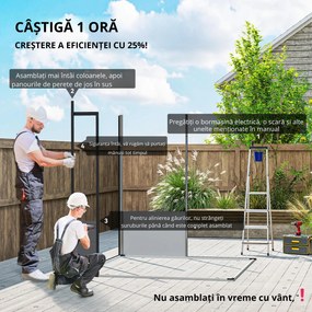 Outsunny Șopron pentru Grădină din Plastic cu Ferestre și Orificii de Ventilație, 190x191x215 cm, Gri Deschis | Aosom Romania