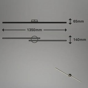 Lustră LED aplicată REY 2xLED/12W/230V negru Briloner 3717-025