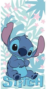 Prosop pentru copii albastru din bumbac 70x140 cm Lilo and Stitch "Palm Leaves" – Jerry Fabrics