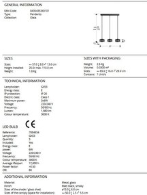 Lustra LED suspendata design modern Olaia 3L Fumuriu