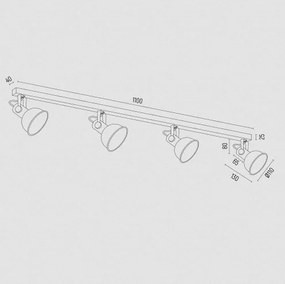 Lustra cu 4 spoturi directionabile design modern Lenora verde