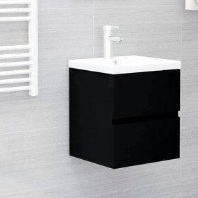3071532 vidaXL Dulap cu chiuvetă încorporată, negru, lemn prelucrat