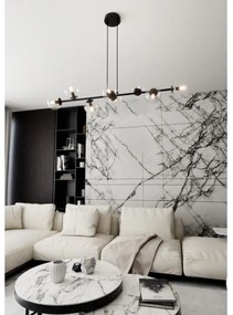 Lustră pe cablu ROSSI 8xE14/10W/230V negru/transparent