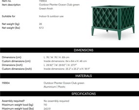 Ghiveci, Suport flori pentru exterior Ocean Club, verde, 119904 HZ