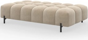 Taburet Tapitat cu Picioare Ferivo, 140x70x40 cm, beige velvet – Aura 18