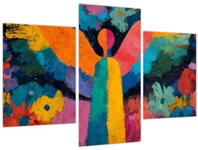 Tablou - Înger abstract cu flori (90x60 cm)