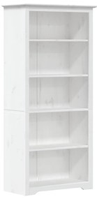 355080 vidaXL Bibliotecă BODO, alb, 82x40x173 cm, lemn masiv pin, 5 rafturi