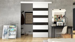 Uși glisant de interior Orenia V (alb + negru lacobel). 1059167