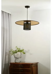 Lustră pe cablu TOKYO Duolla RATTAN 1xE27/15W/230V d. 50 cm auriu/negru