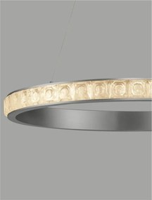 Lustra LED design circular, Otel, Argintiu, Cristal K9, ETEKEN NVL-9501215