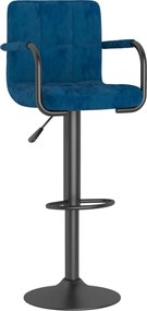 vidaXL Scaun de bar, albastru, catifea