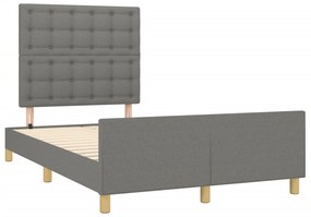 3270542 vidaXL Cadru de pat cu tăblie, gri închis, 120x190 cm, material textil