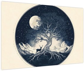 Tablou – Arbore magic cu cerb I. (90x60 cm)