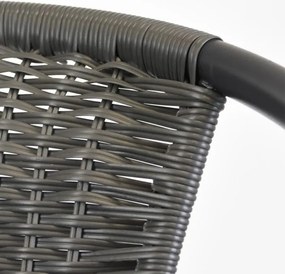 Set de scaune bistro de grădină, stivuibile, gri, 2 buc