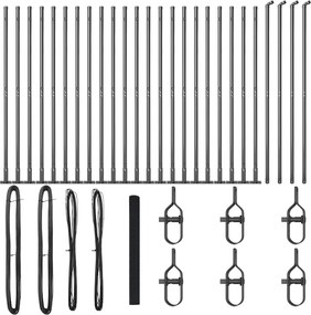 vidaXL Stâlp de gard. Gri 50 x 1,4 m (plasă 12 x 12 mm) Oțel și PVC