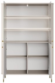 Vitrină Vesper 103 cm - caju / picioare aurii