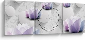Tablou cu flori (cu ceas) (90x30 cm)