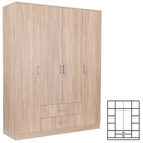 Dulap Miami 160x205 cm stejar sonoma-stejar sonoma