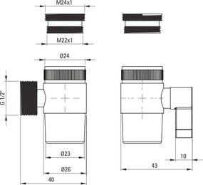 Set baterie bideu, cu comutator de dus si suport fix de perete, crom, Deante Bidetta